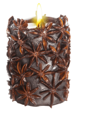 Свеча-эко ручной работы Spicy Night Dark со звездочками аниса, Aromatte, 6-7x9-10 см