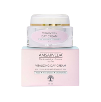 Тонизирующий крем для лица дневной с экстрактом манжишты, розы и ромашки, Vitalizing Day Cream, Amsarveda, 50 мл