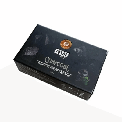 Мыло туалетное Charcoal ручной работы Ayur Plus, 100 гр