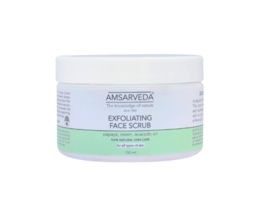 Скраб для лица с маслом авокадо и экстрактом папайи Exfoliating Face Scrub - Avocado Papaya, Amsarveda, 150 мл