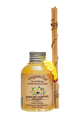 Диффузор Сиамский Франжипани, с тростниковыми палочками, Organic Tai, 100 мл Диффузор Сиамский Франжипани, с тростниковыми палочками, Organic Tai, 100 мл